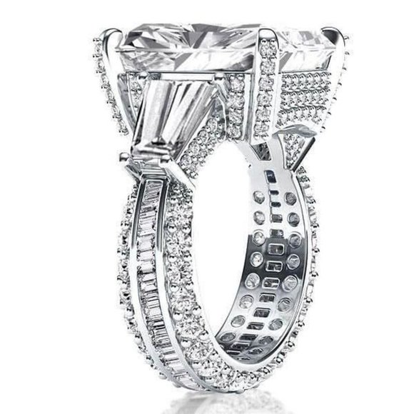 🍂  Princess Cut 4A CZ Micro Moissanite Ring for Women, FB16FA1096 - Picture 4 of 5